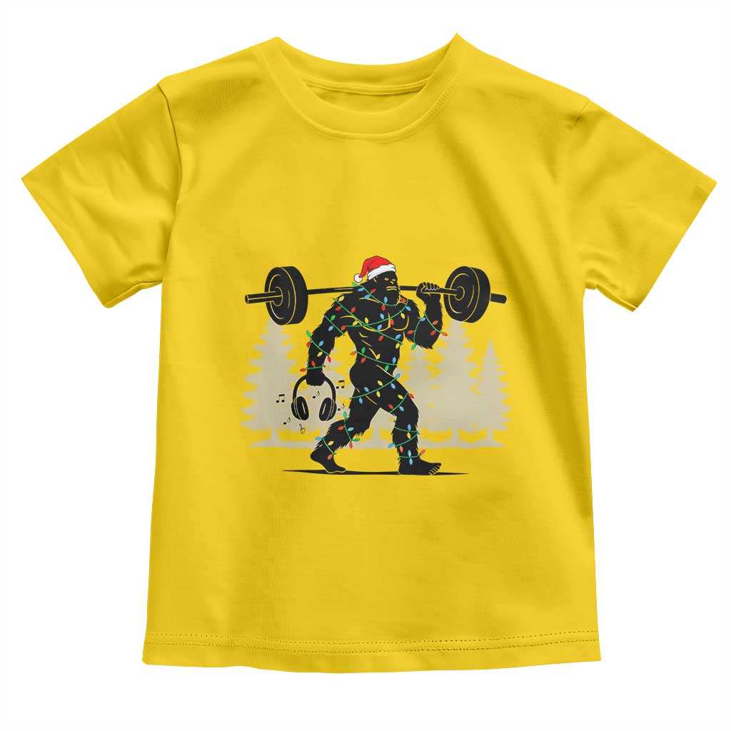 Bigfoot Gym Christmas Toddler T Shirt Funny Sasquatch Bodybuilding Weightlifting - Wonder Print Shop