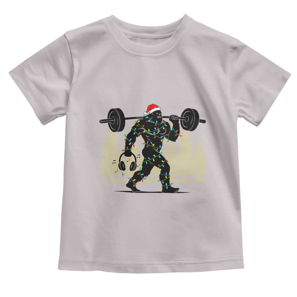 Bigfoot Gym Christmas Toddler T Shirt Funny Sasquatch Bodybuilding Weightlifting - Wonder Print Shop