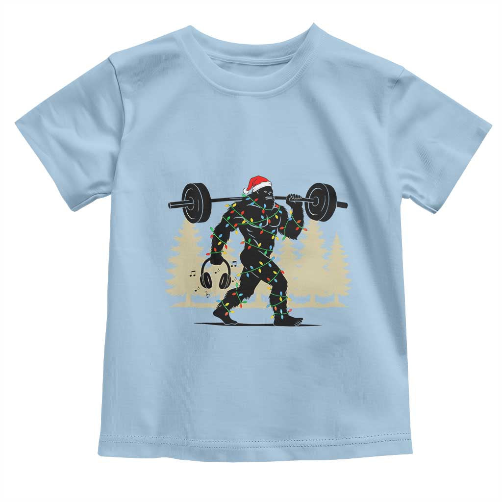 Bigfoot Gym Christmas Toddler T Shirt Funny Sasquatch Bodybuilding Weightlifting - Wonder Print Shop
