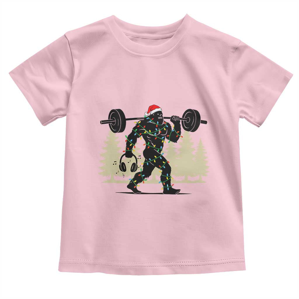 Bigfoot Gym Christmas Toddler T Shirt Funny Sasquatch Bodybuilding Weightlifting - Wonder Print Shop
