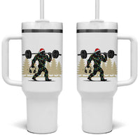Bigfoot Gym Christmas Tumbler With Handle Funny Sasquatch Bodybuilding Weightlifting - Wonder Print Shop