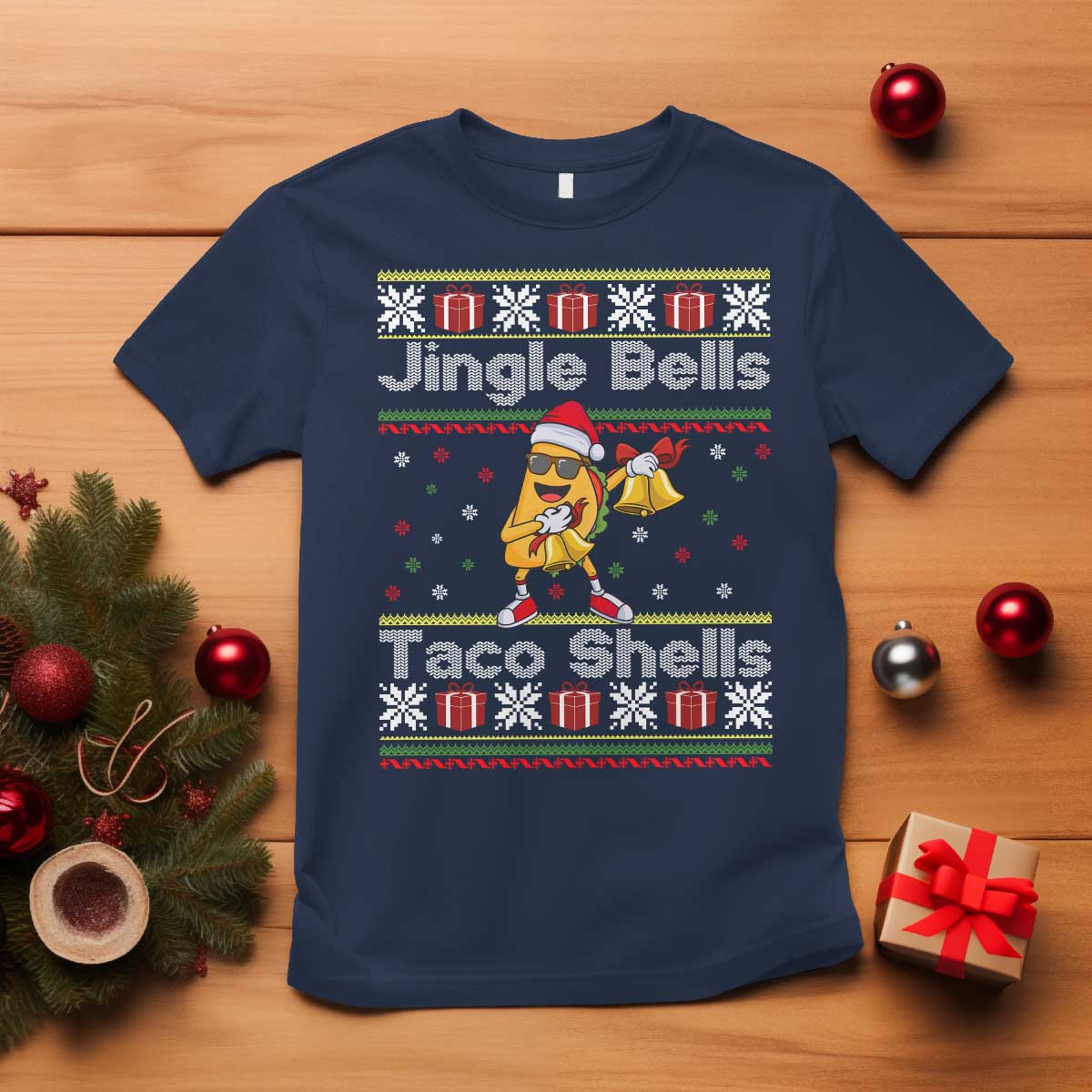 Funny Taco Christmas T Shirt Jigle Bells Taco Shells - Wonder Print Shop