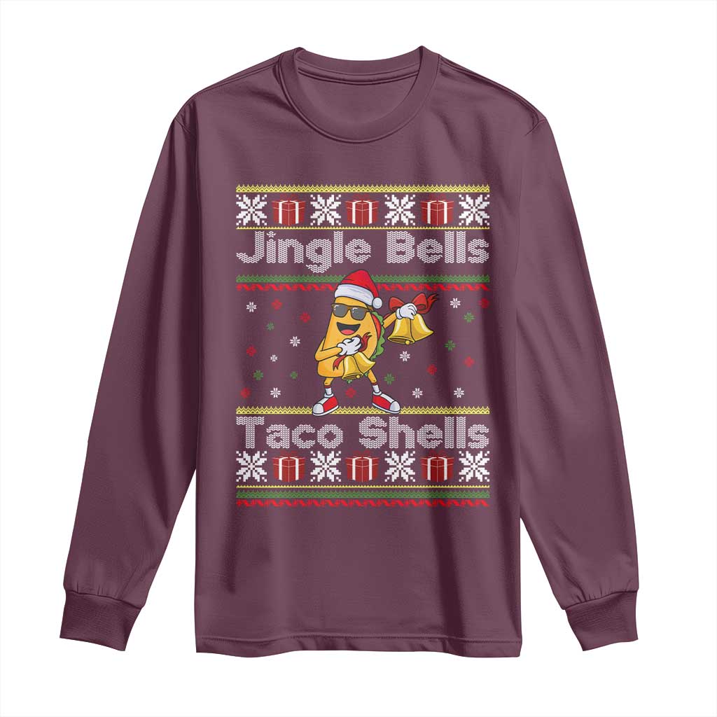Funny Taco Christmas Long Sleeve Shirt Jigle Bells Taco Shells - Wonder Print Shop