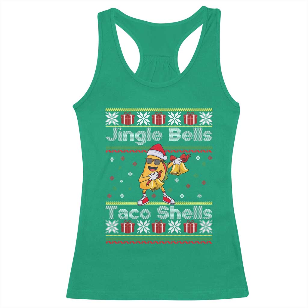 Funny Taco Christmas Racerback Tank Top Jigle Bells Taco Shells - Wonder Print Shop