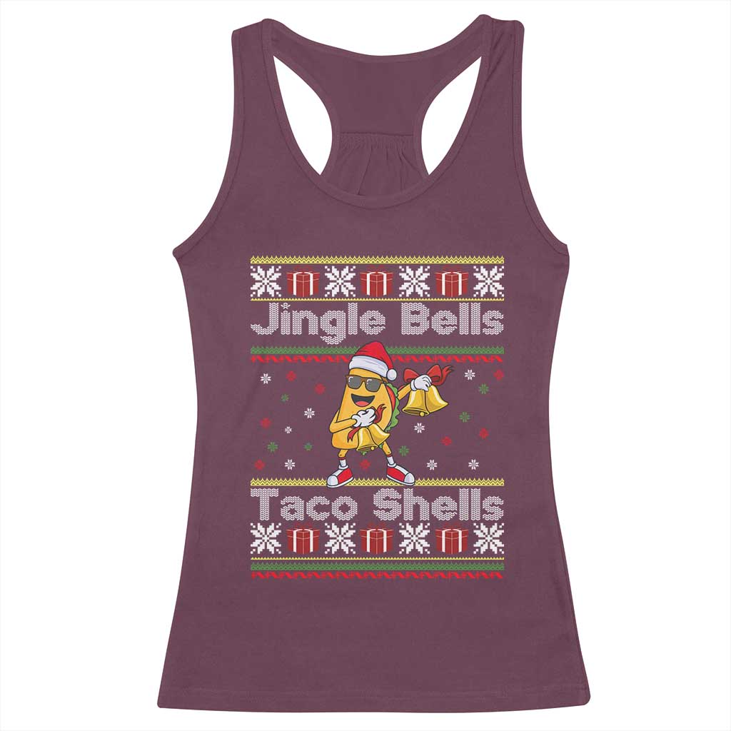 Funny Taco Christmas Racerback Tank Top Jigle Bells Taco Shells - Wonder Print Shop