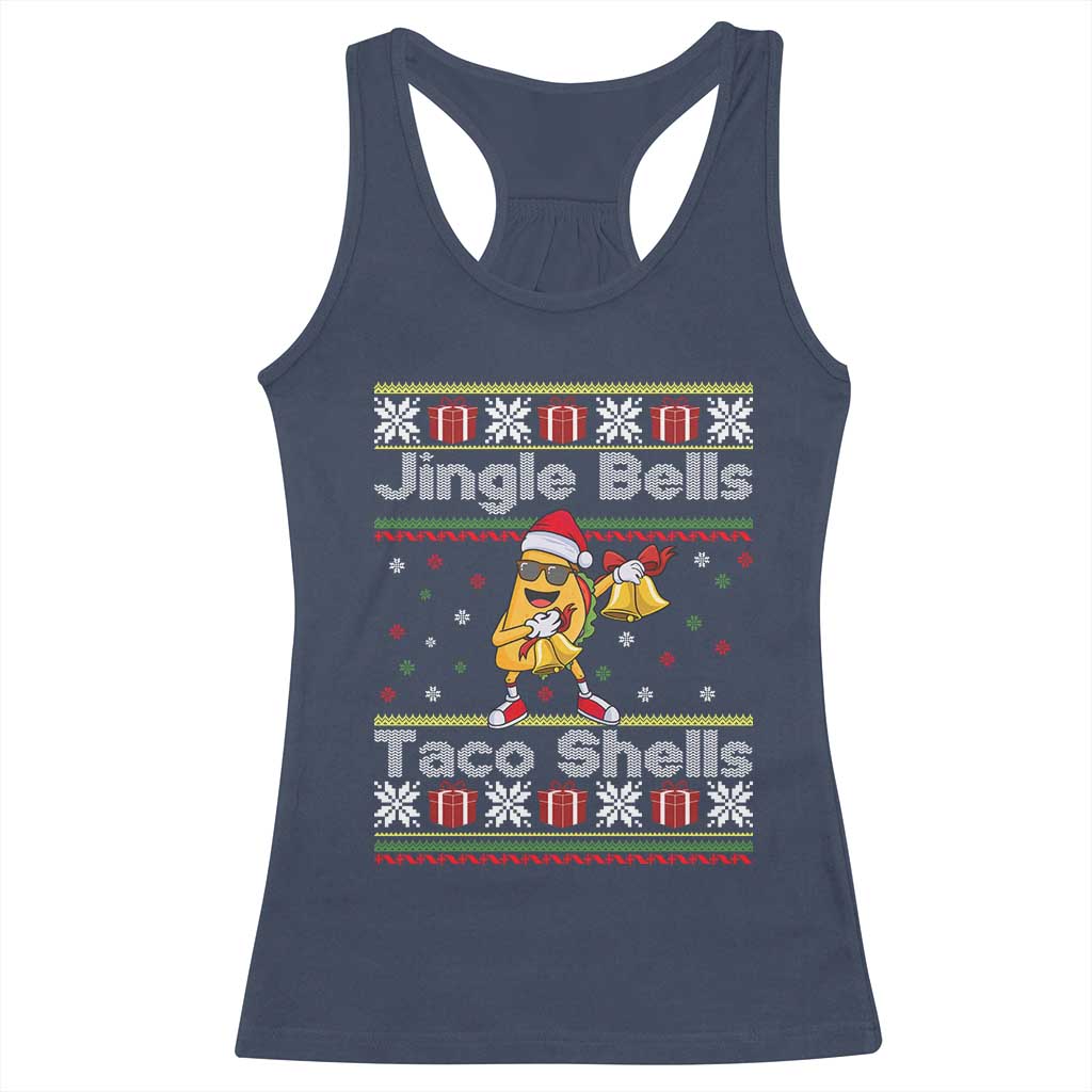 Funny Taco Christmas Racerback Tank Top Jigle Bells Taco Shells - Wonder Print Shop