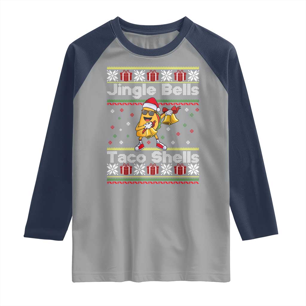 Funny Taco Christmas Raglan Shirt Jigle Bells Taco Shells - Wonder Print Shop