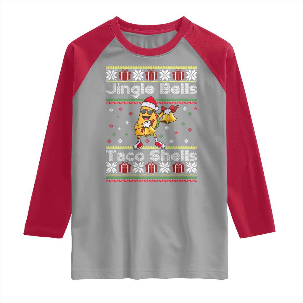 Funny Taco Christmas Raglan Shirt Jigle Bells Taco Shells - Wonder Print Shop