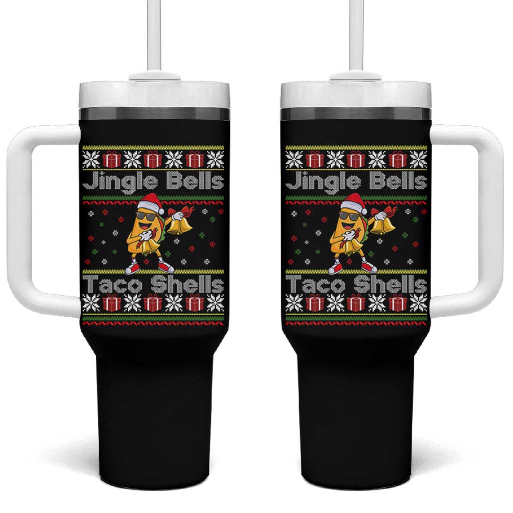 Funny Taco Christmas Tumbler With Handle Jigle Bells Taco Shells - Wonder Print Shop