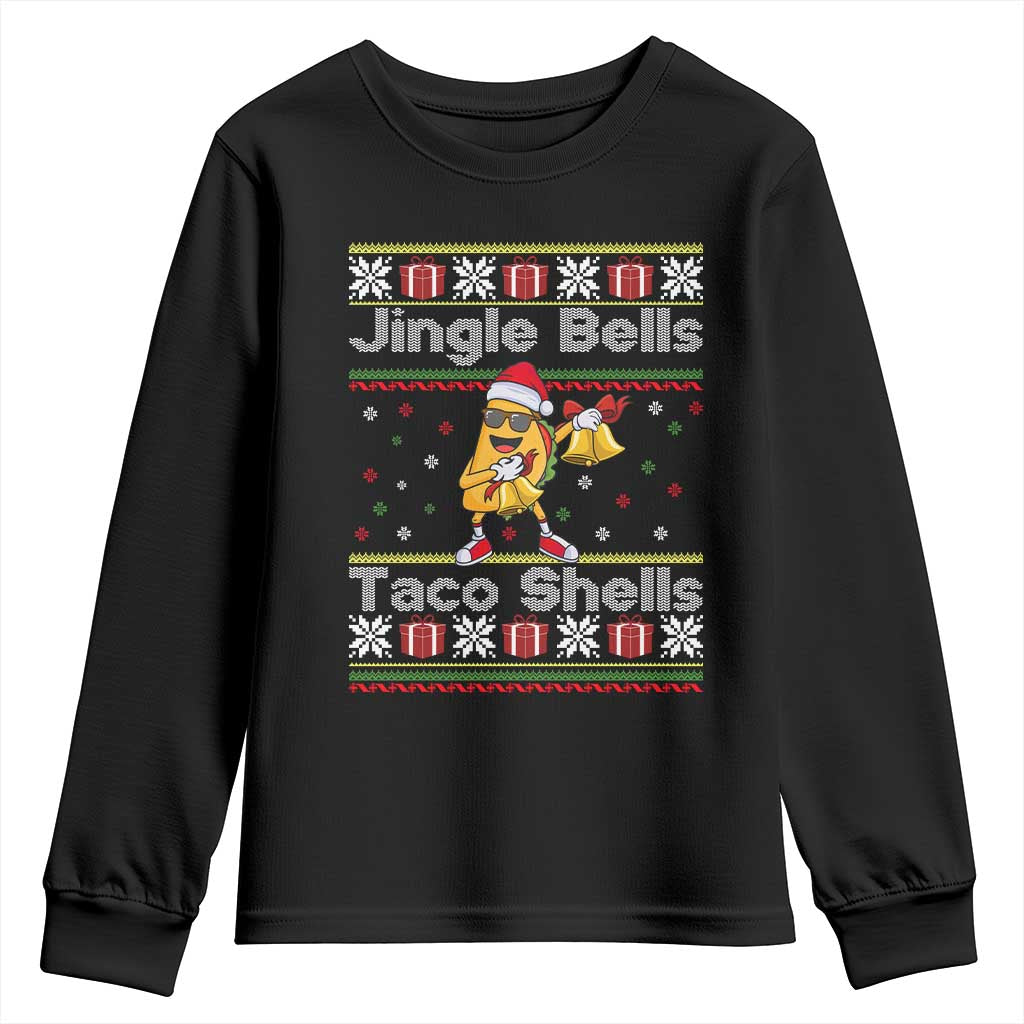 Funny Taco Christmas Youth Sweatshirt Jigle Bells Taco Shells - Wonder Print Shop