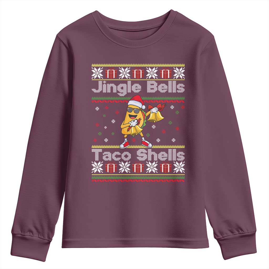 Funny Taco Christmas Youth Sweatshirt Jigle Bells Taco Shells - Wonder Print Shop