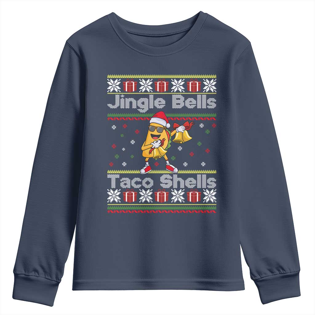Funny Taco Christmas Youth Sweatshirt Jigle Bells Taco Shells - Wonder Print Shop