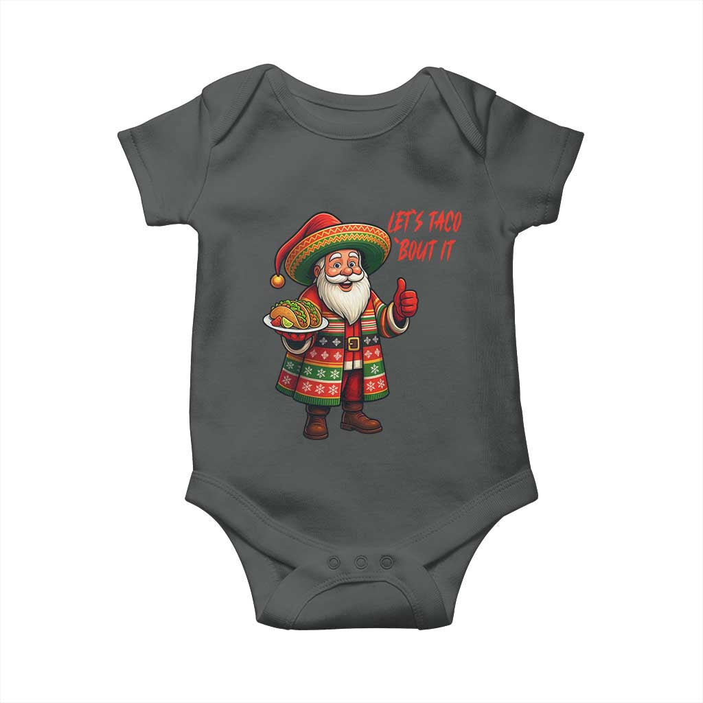 Funny Santa Taco Mexican Baby Onesie Let Us Taco About It - Wonder Print Shop