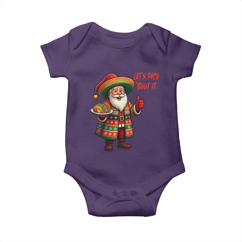Funny Santa Taco Mexican Baby Onesie Let Us Taco About It - Wonder Print Shop