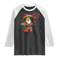 Funny Santa Taco Mexican Raglan Shirt Let Us Taco About It - Wonder Print Shop