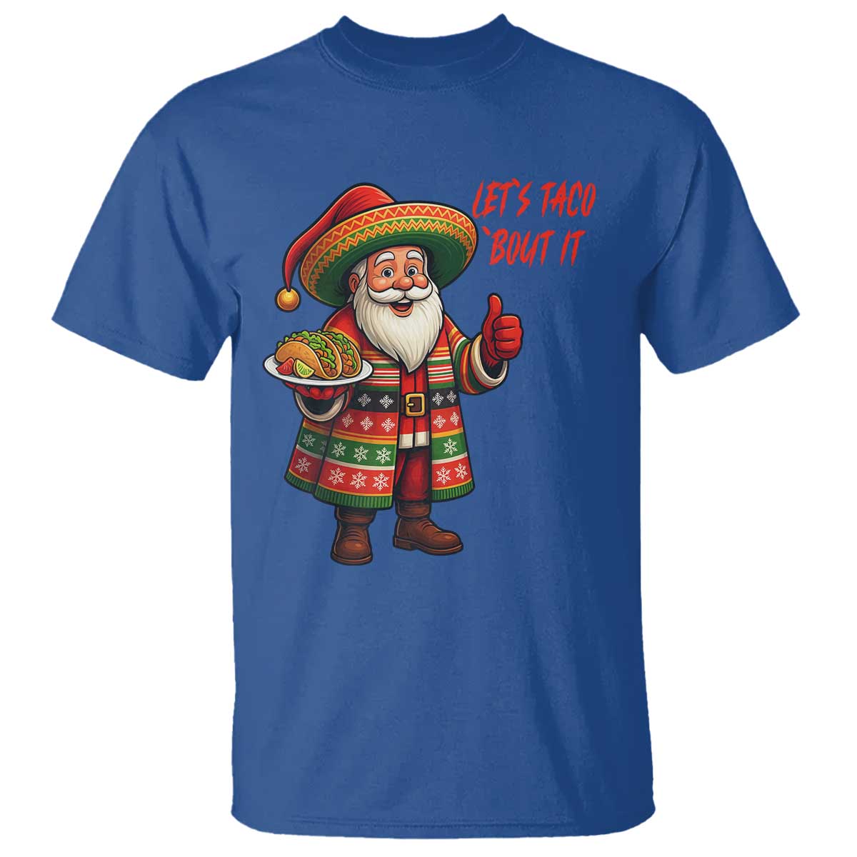 Funny Santa Taco Mexican T Shirt Let Us Taco About It - Wonder Print Shop