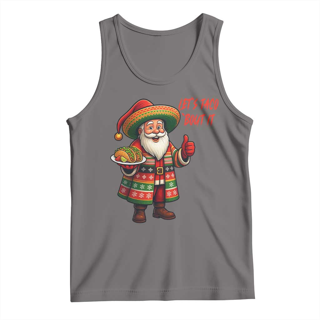 Funny Santa Taco Mexican Tank Top Let Us Taco About It - Wonder Print Shop