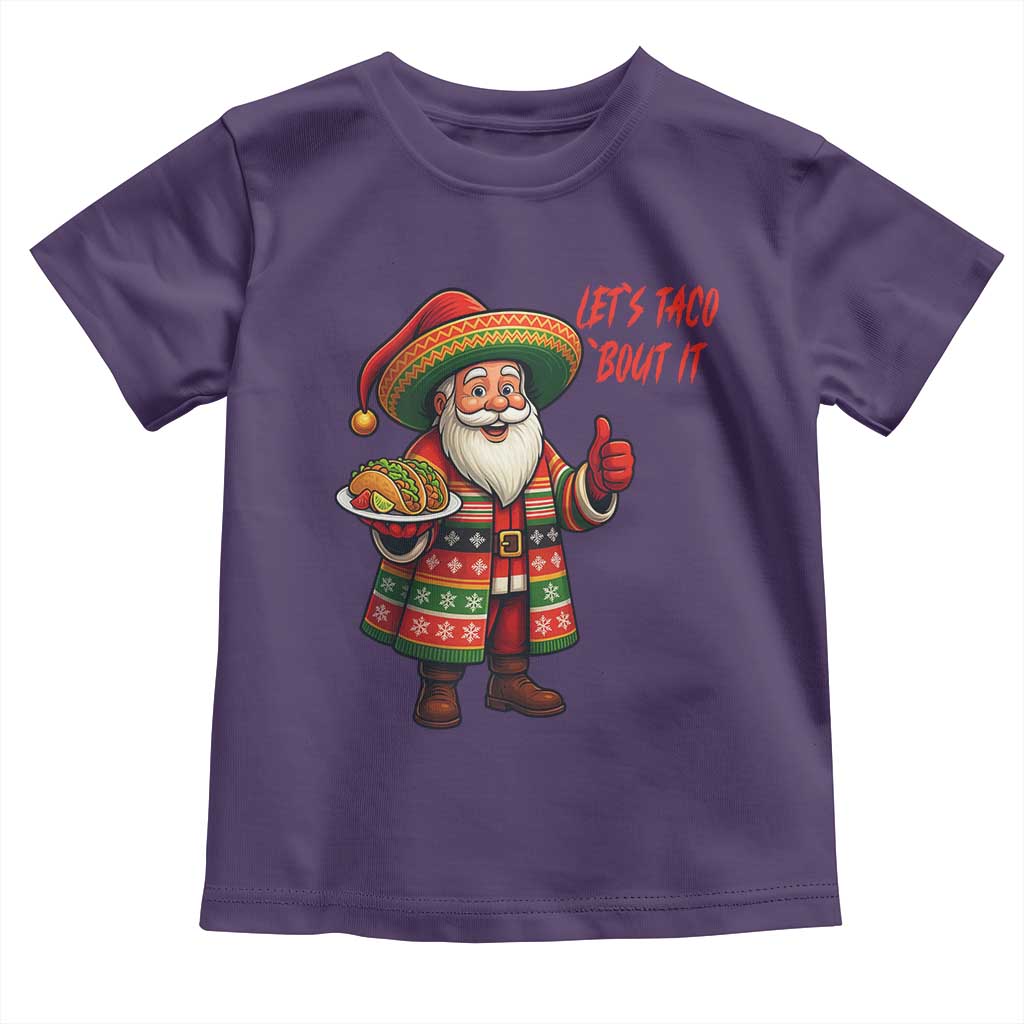 Funny Santa Taco Mexican Toddler T Shirt Let Us Taco About It - Wonder Print Shop