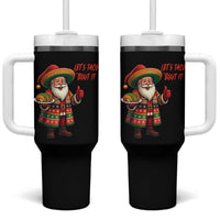 Funny Santa Taco Mexican Tumbler With Handle Let Us Taco About It - Wonder Print Shop