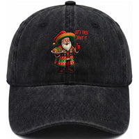 Funny Santa Taco Mexican Washed Cotton Baseball Cap Let Us Taco About It
