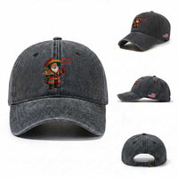 Funny Santa Taco Mexican Washed Cotton Baseball Cap Let Us Taco About It