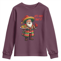 Funny Santa Taco Mexican Youth Sweatshirt Let Us Taco About It - Wonder Print Shop