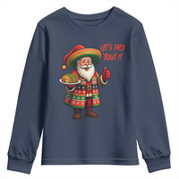 Funny Santa Taco Mexican Youth Sweatshirt Let Us Taco About It - Wonder Print Shop