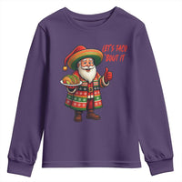 Funny Santa Taco Mexican Youth Sweatshirt Let Us Taco About It - Wonder Print Shop