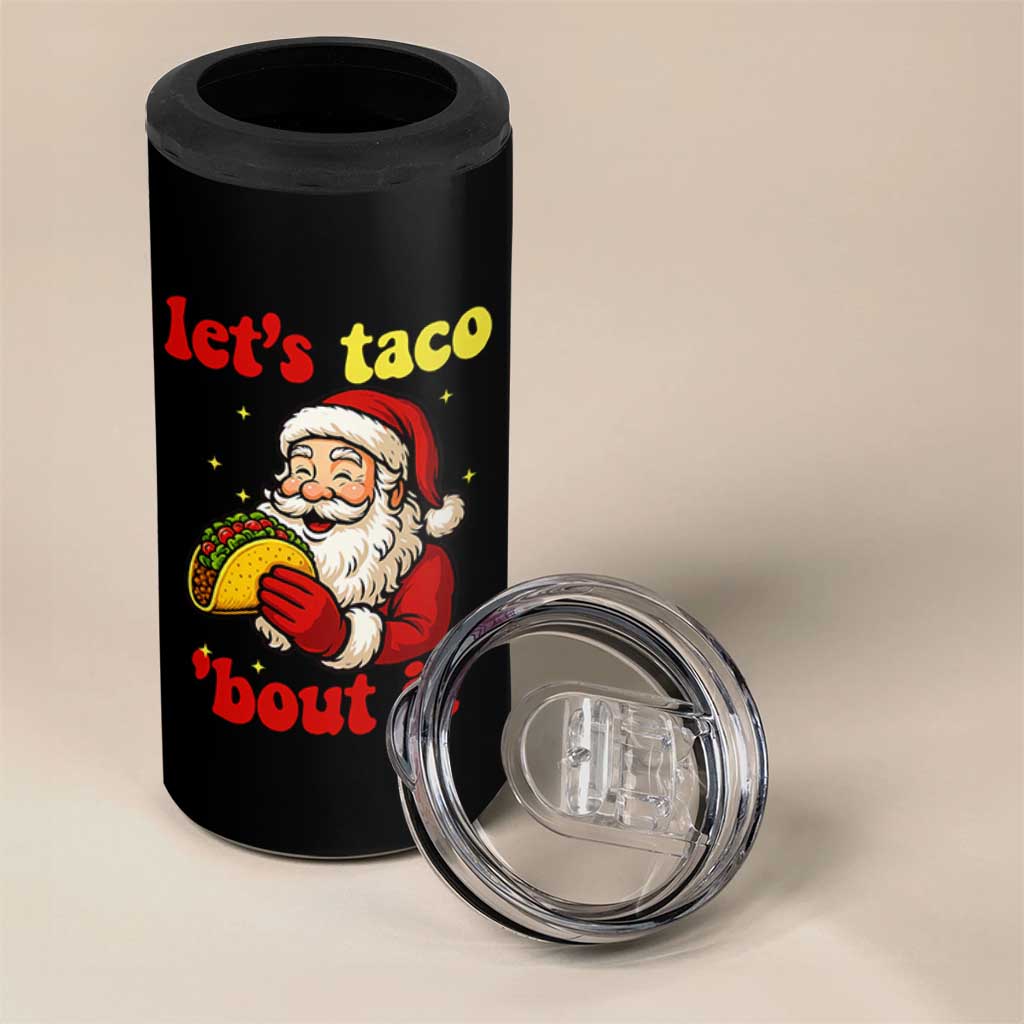 Funny Santa Taco 4 in 1 Can Cooler Tumbler Let Us Taco About It - Wonder Print Shop