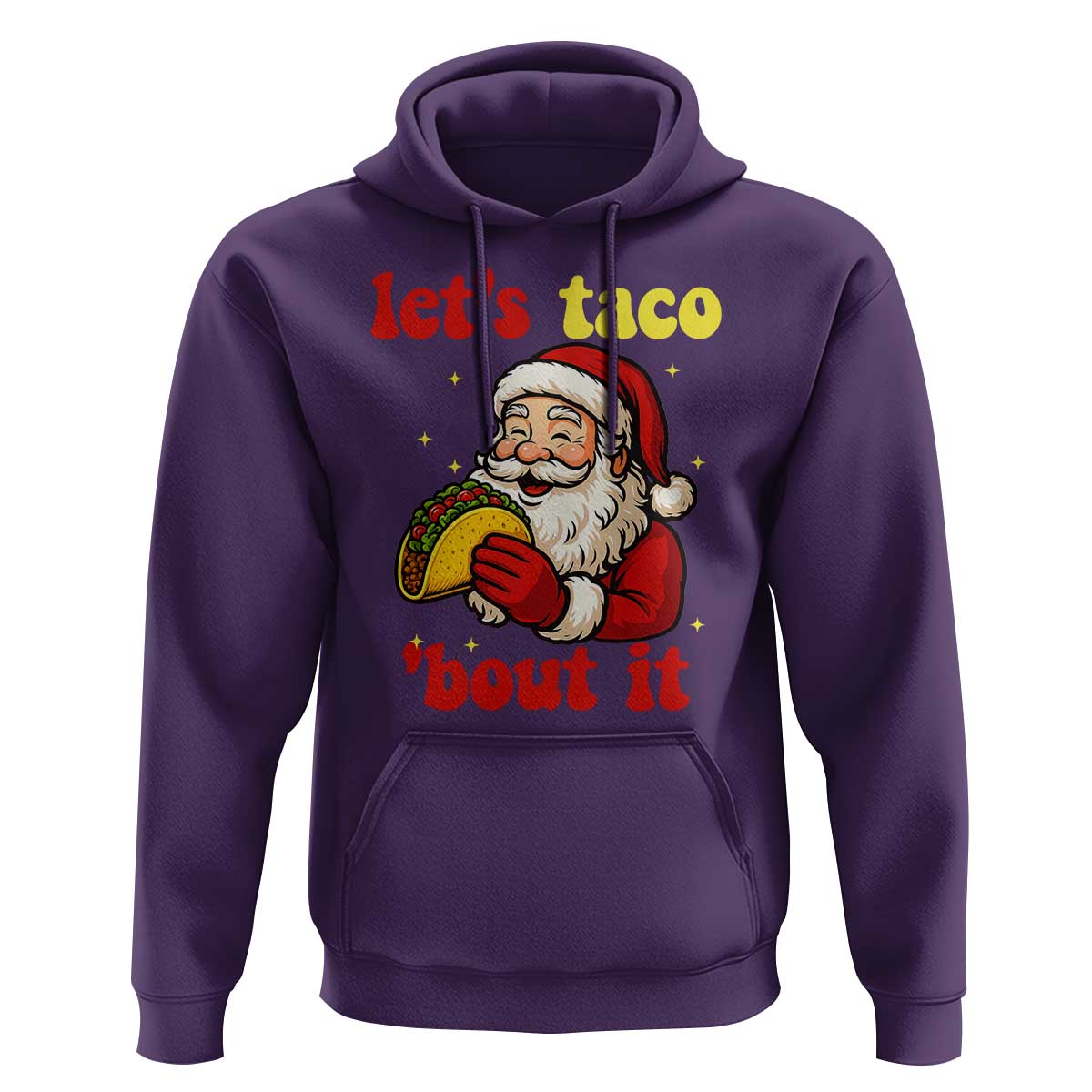 Funny Santa Taco Hoodie Let Us Taco About It - Wonder Print Shop