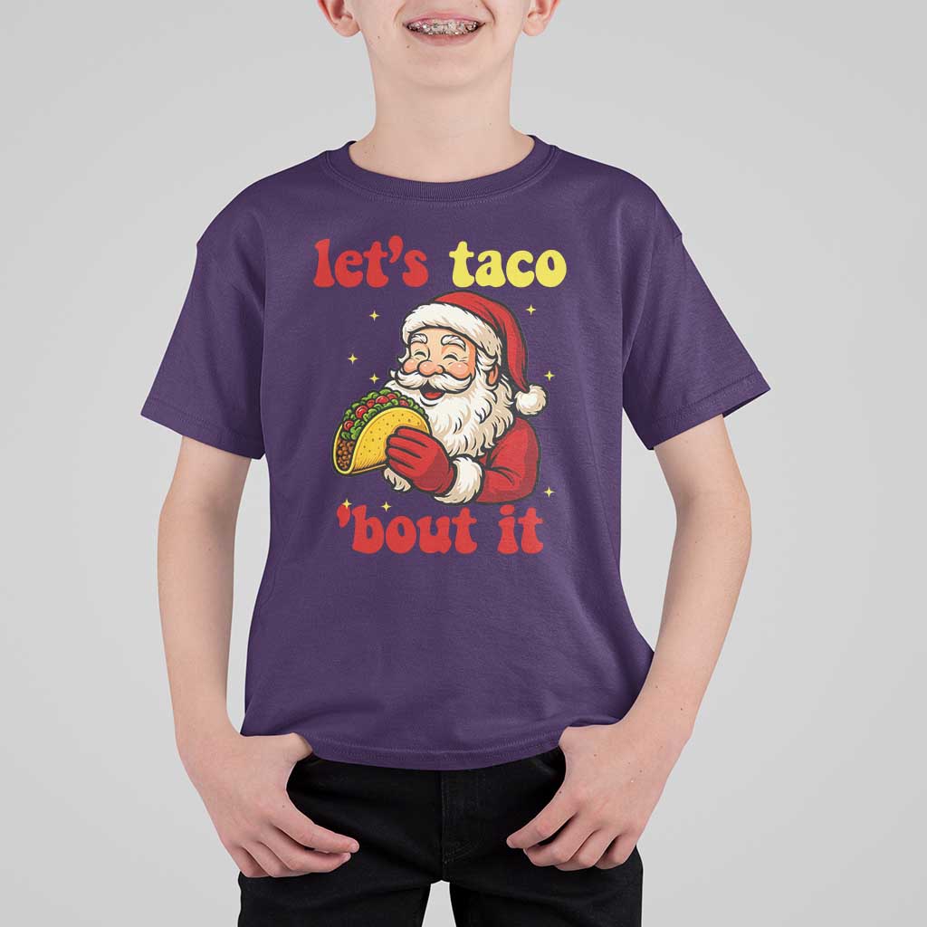 Funny Santa Taco T Shirt For Kid Let Us Taco About It - Wonder Print Shop
