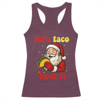 Funny Santa Taco Racerback Tank Top Let Us Taco About It - Wonder Print Shop