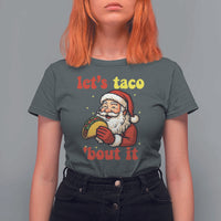 Funny Santa Taco T Shirt For Women Let Us Taco About It - Wonder Print Shop