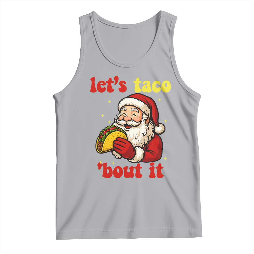 Funny Santa Taco Tank Top Let Us Taco About It - Wonder Print Shop