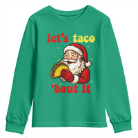 Funny Santa Taco Youth Sweatshirt Let Us Taco About It - Wonder Print Shop