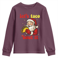Funny Santa Taco Youth Sweatshirt Let Us Taco About It - Wonder Print Shop