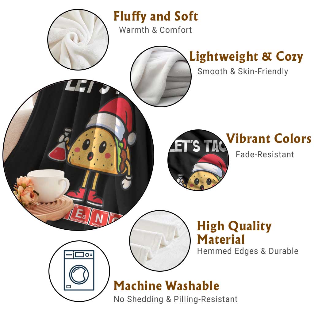 Funny Taco Mexican Christmas Throw Blanket Let Us Taco About Science - Wonder Print Shop