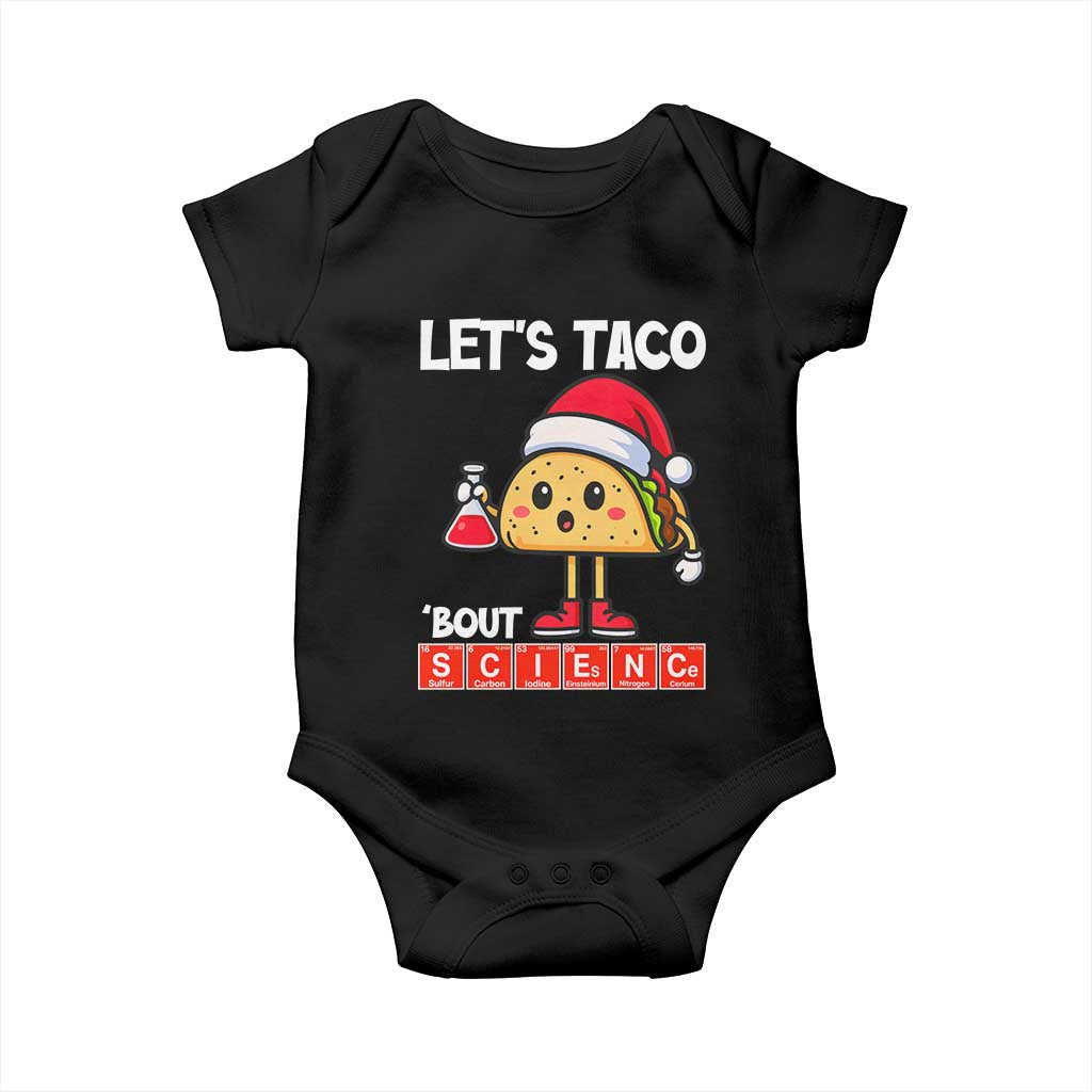 Funny Taco Mexican Christmas Baby Onesie Let Us Taco About Science - Wonder Print Shop