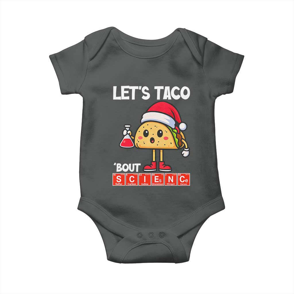 Funny Taco Mexican Christmas Baby Onesie Let Us Taco About Science - Wonder Print Shop