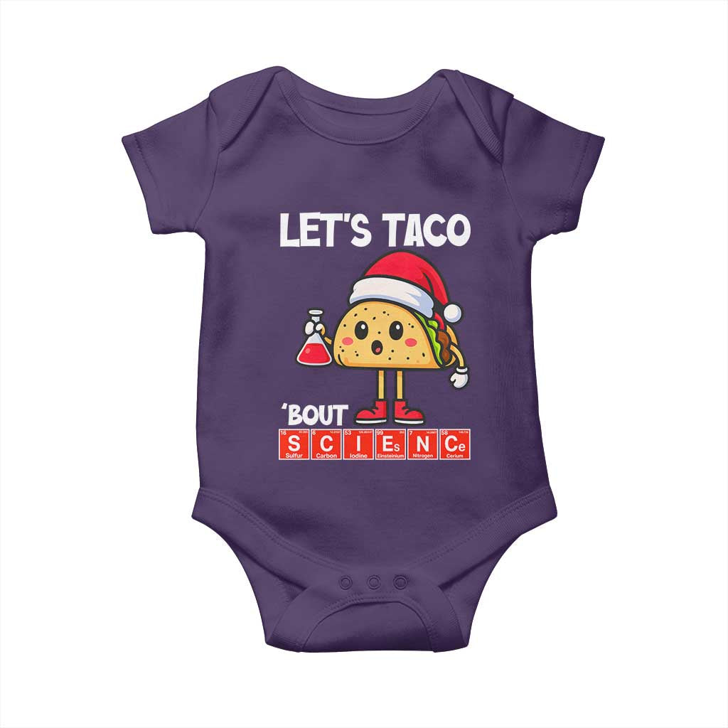 Funny Taco Mexican Christmas Baby Onesie Let Us Taco About Science - Wonder Print Shop