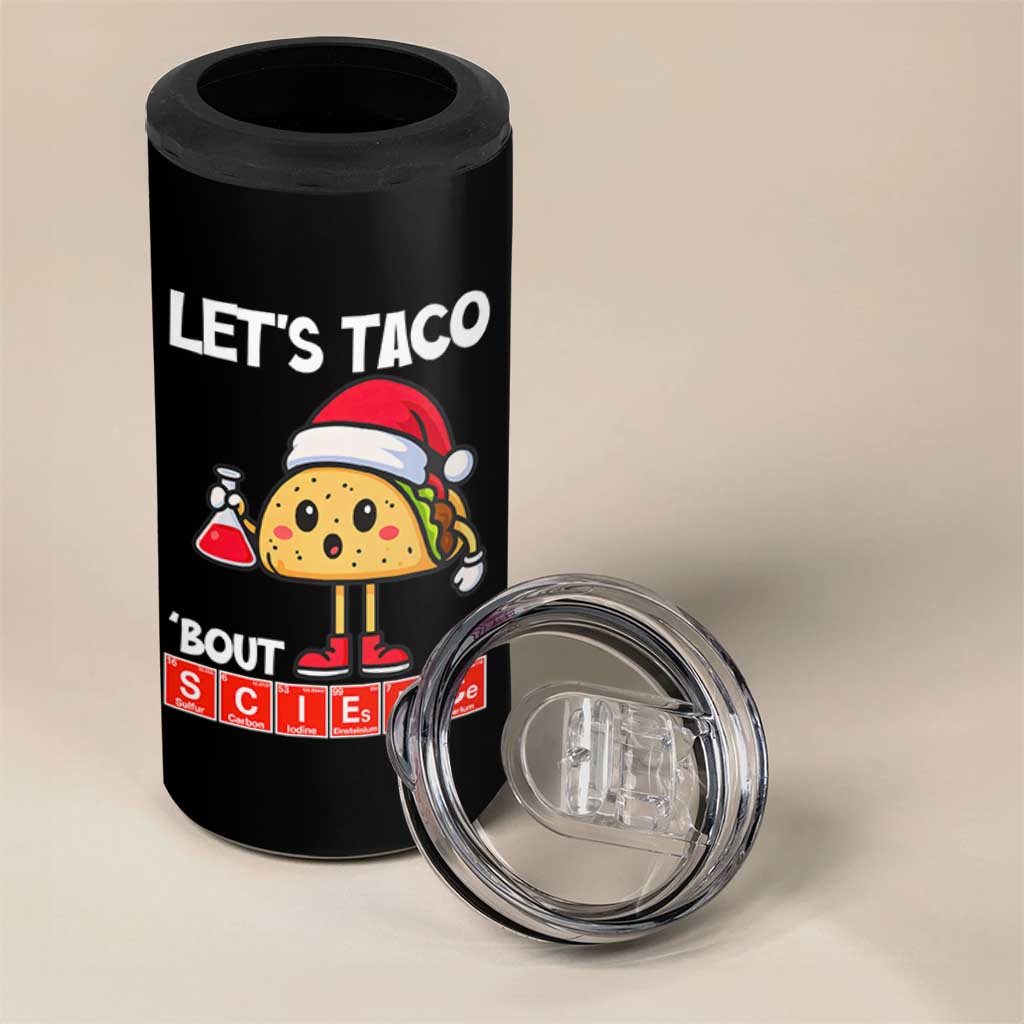 Funny Taco Mexican Christmas 4 in 1 Can Cooler Tumbler Let Us Taco About Science - Wonder Print Shop