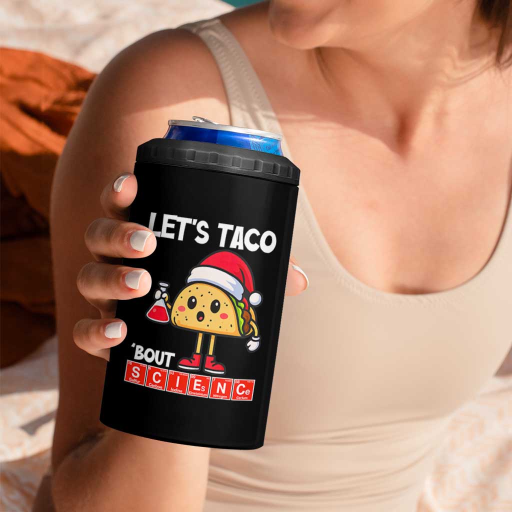 Funny Taco Mexican Christmas 4 in 1 Can Cooler Tumbler Let Us Taco About Science - Wonder Print Shop