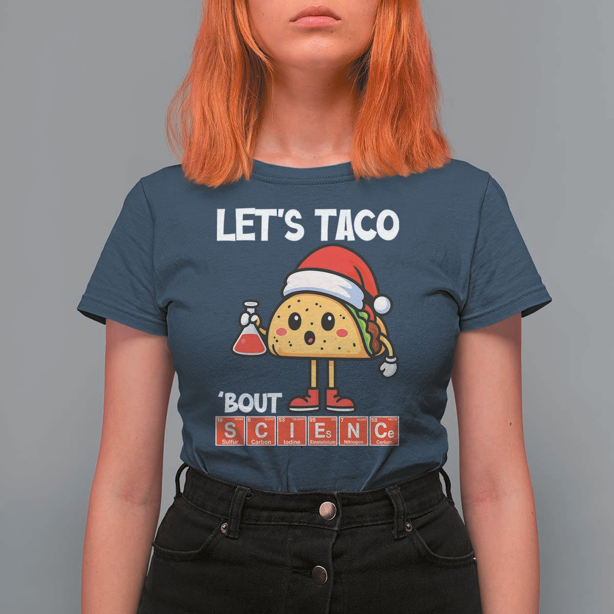 Funny Taco Mexican Christmas T Shirt For Women Let Us Taco About Science - Wonder Print Shop