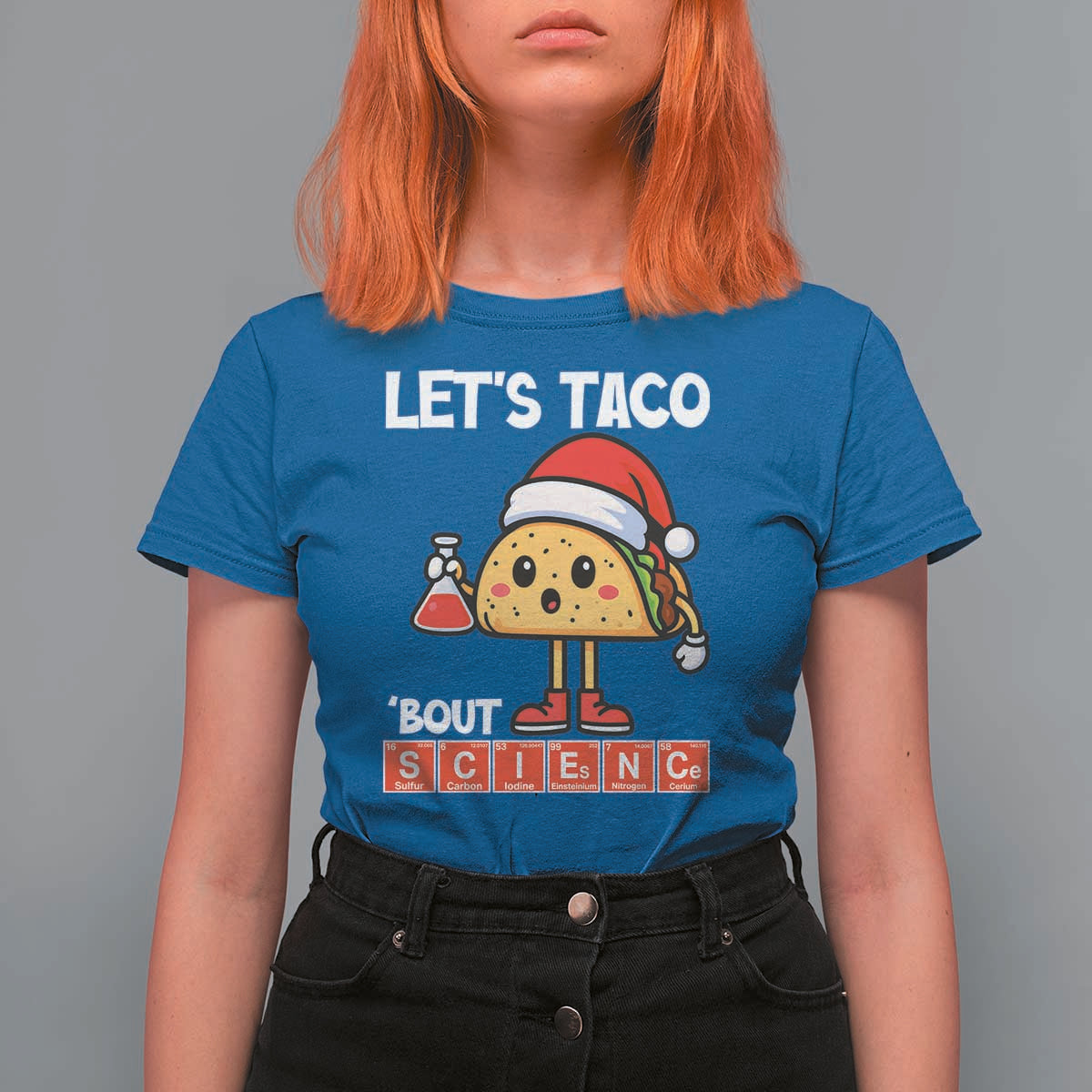 Funny Taco Mexican Christmas T Shirt For Women Let Us Taco About Science - Wonder Print Shop