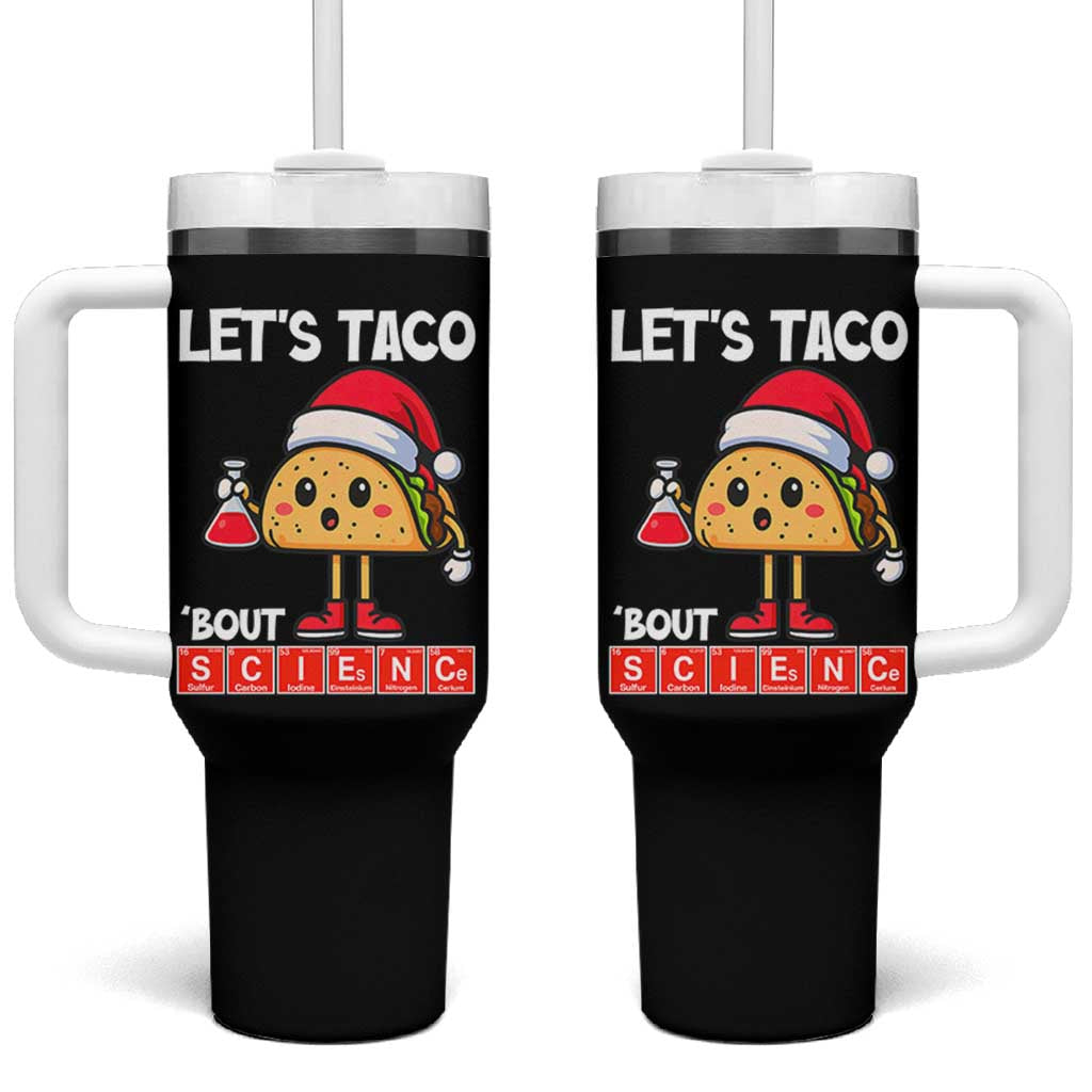 Funny Taco Mexican Christmas Tumbler With Handle Let Us Taco About Science - Wonder Print Shop