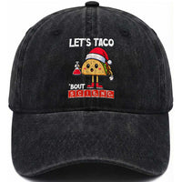 Funny Taco Mexican Christmas Washed Cotton Baseball Cap Let Us Taco About Science