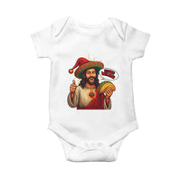 Funny Jesus Taco Mexican Baby Onesie Let Us Taco About Jesus - Wonder Print Shop