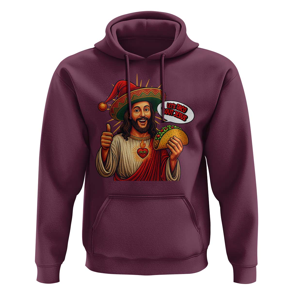 Funny Jesus Taco Mexican Hoodie Let Us Taco About Jesus - Wonder Print Shop