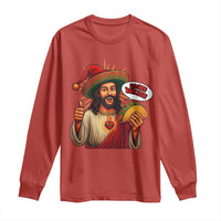 Funny Jesus Taco Mexican Long Sleeve Shirt Let Us Taco About Jesus - Wonder Print Shop