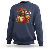 Funny Jesus Taco Mexican Sweatshirt Let Us Taco About Jesus - Wonder Print Shop